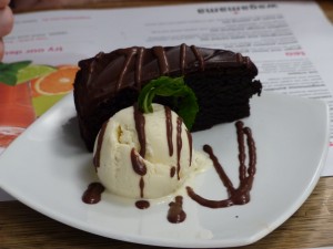 The fantastic Chocolate Mud Cake at Wagamama