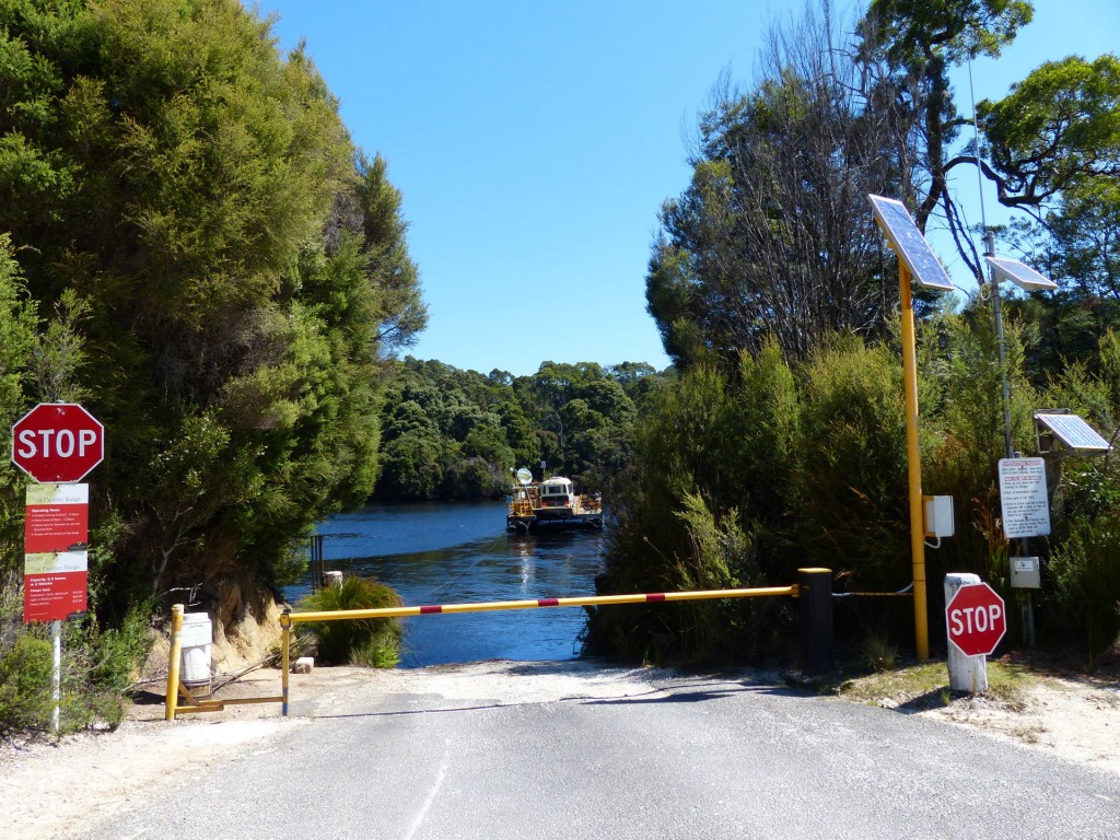 Pieman River-fähre in Corinna