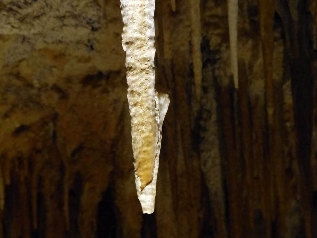 Der Tropfstein in Form eines Ballettschuhs samt Bein