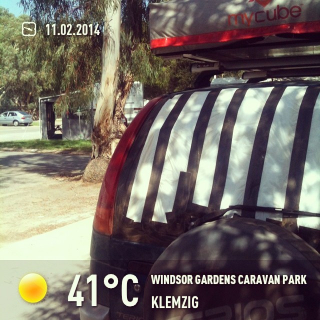 Instagram Kollage von URD mit kaputter Heckscheibe im Caravanpark